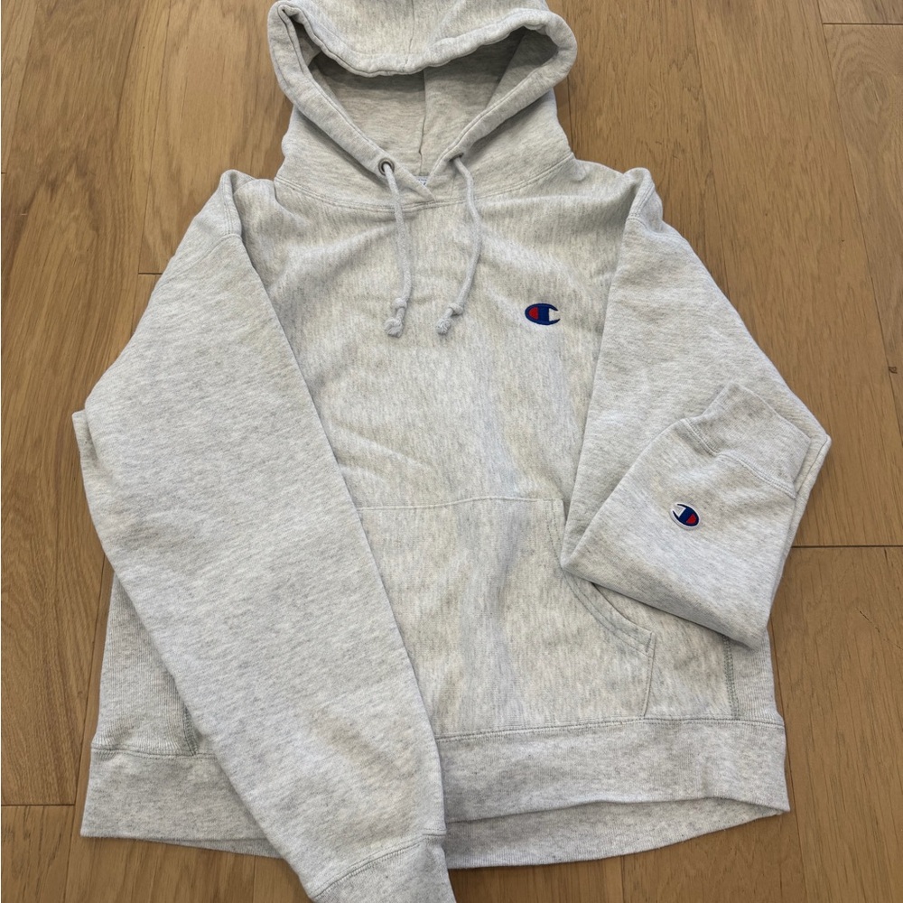 Champion Light Gray Reverse Weave Hoodie